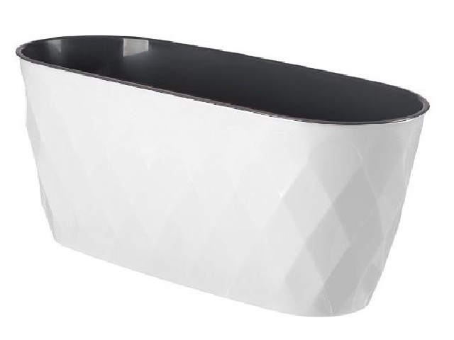 Горшок для цветов Laurel 354*152*150 мм, 5 л с дренажной вставкой (белый)